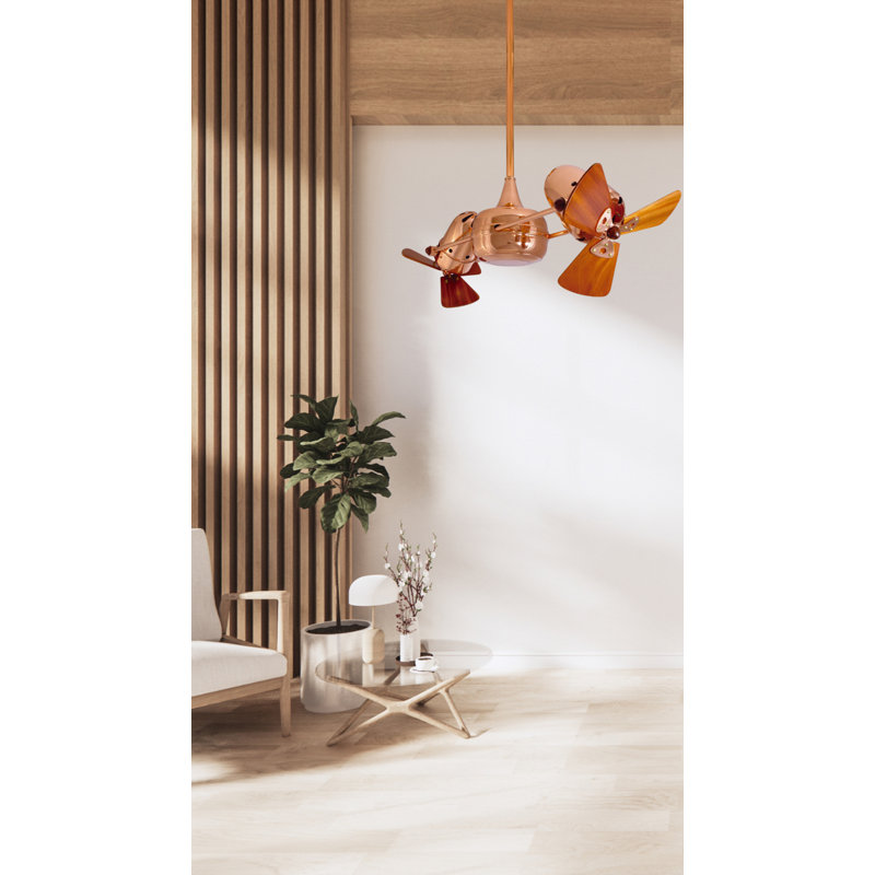 36" Duplo-Dinamico 3 Blade Ceiling Fan, Agua Marinha
