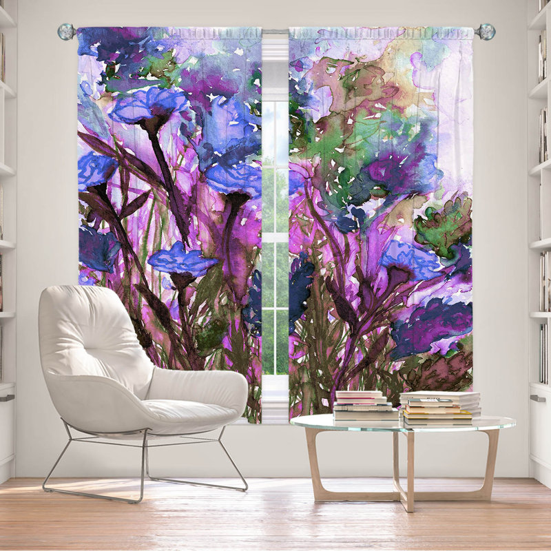 Room Darkening Curtain Pair, 40" W x 52" L, Blue/Green/Purple