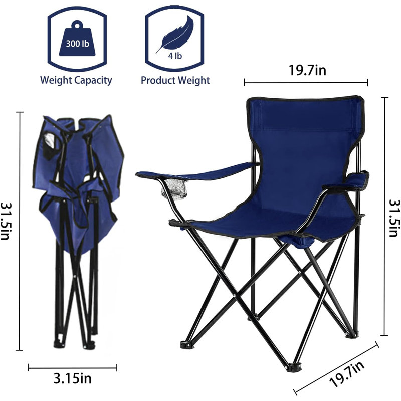 Chaise de camping pliante, Bleu marine