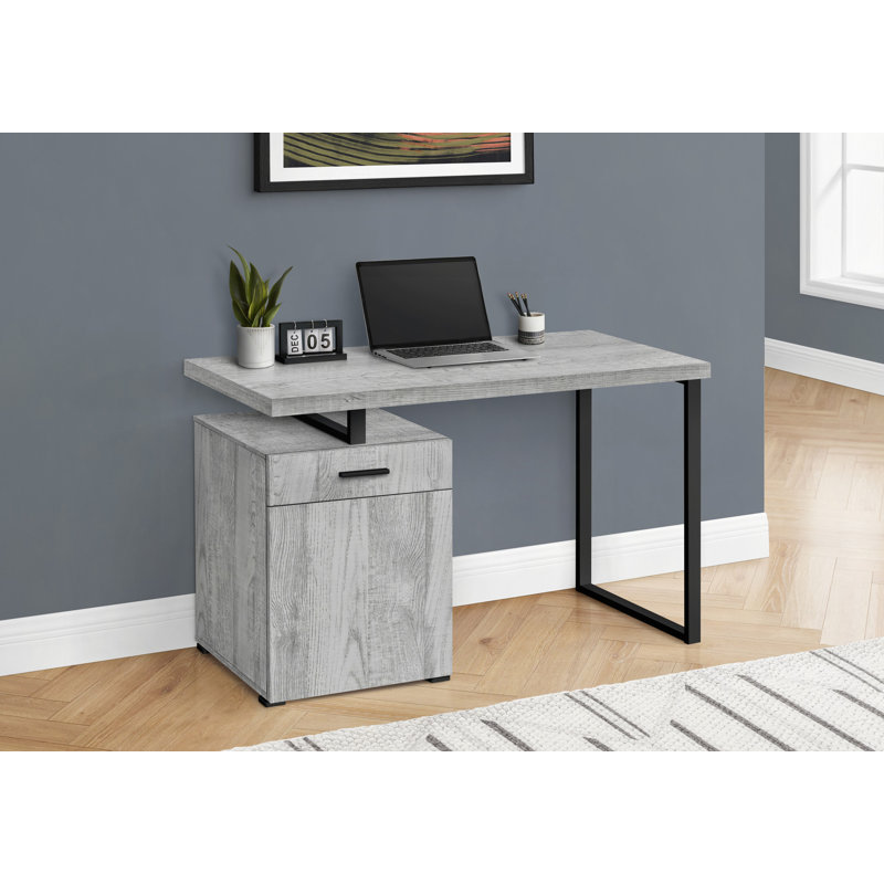 Computer Desk, Home Office, Laptop, Left, Right Set-up, Storage Drawers, 48"L, Work, Metal, Grey/Black