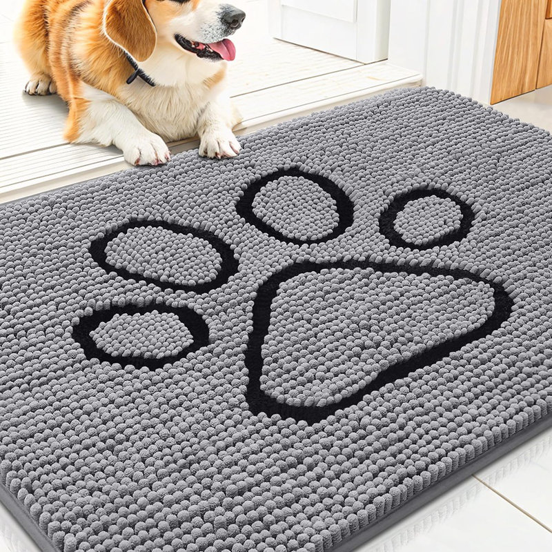 Tapis pour chien avec pattes boueuses, piège à saleté non absorbant ...