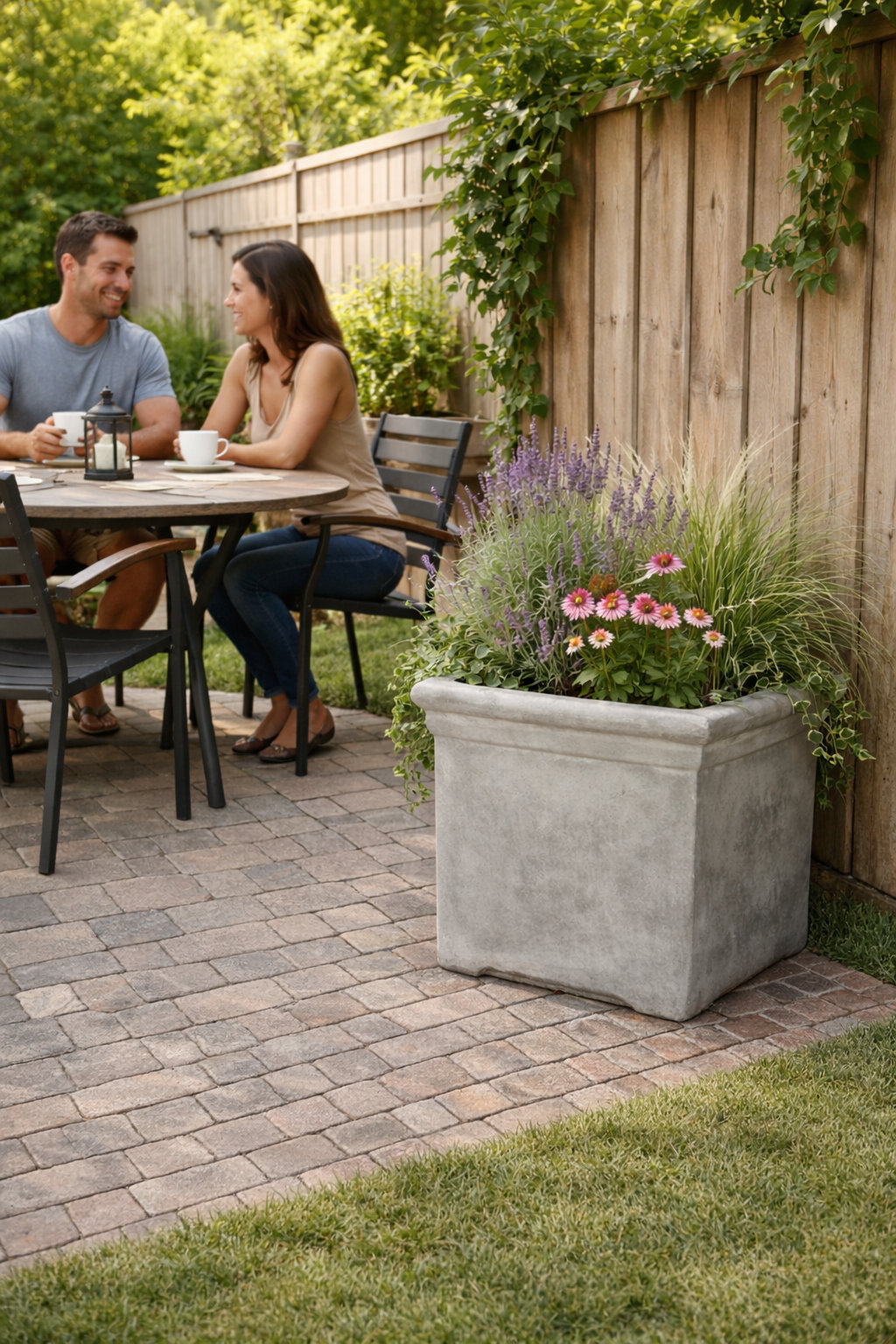 32 in. French Square - Natural Finish - Grey