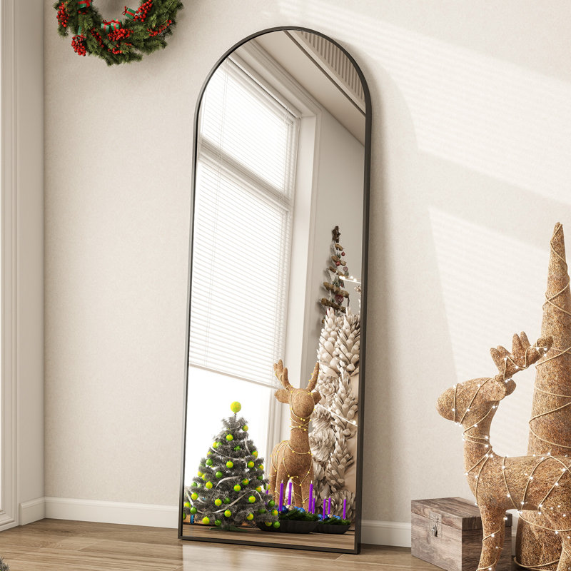 Arch Free Standing Full Length Mirror - Basics by Wayfair™, Black, 64" x 21"