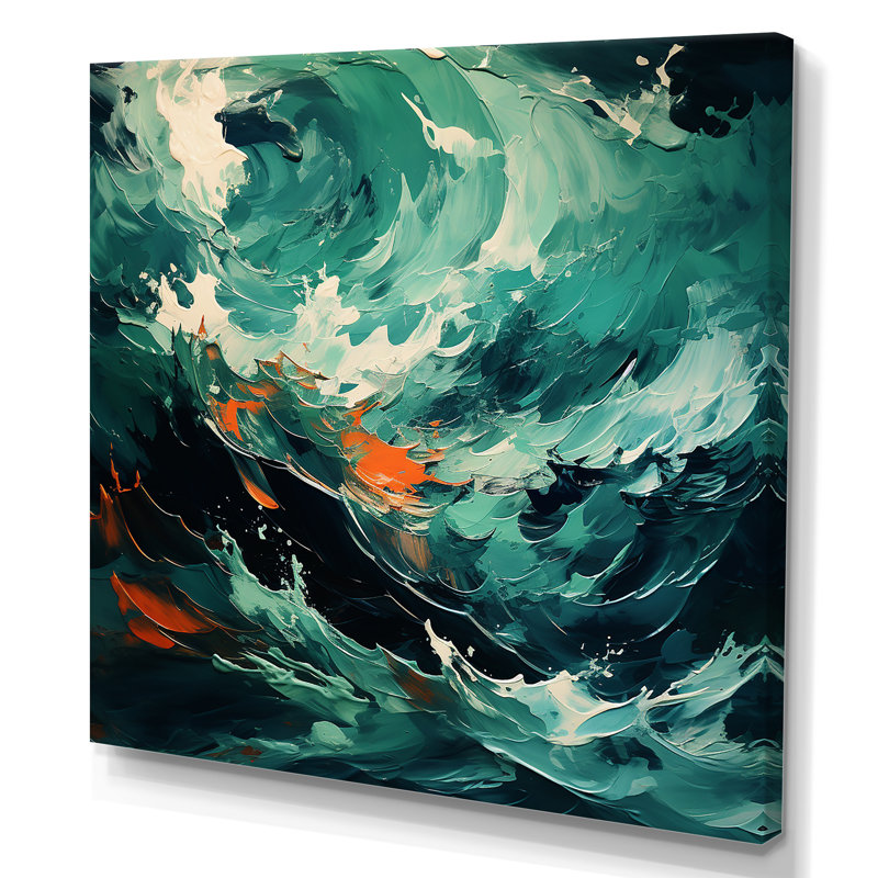 Rolling Surf Waves III - art mural vagues, Toile tendue, 30" H x 30" W