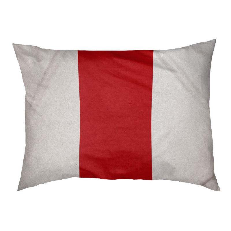 Coussin Louisville, Très grand (l 50 po x P 40 po x H 7 po), Blanc / rouge / blanc