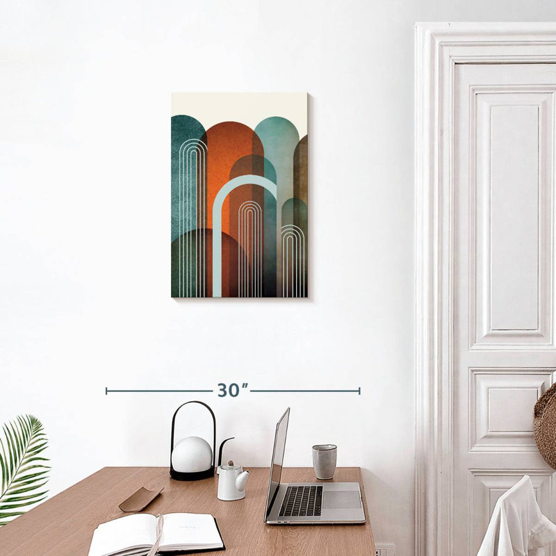 Avery Mid-Century Arches orange sarcelle I, H 24 po x l 16 po