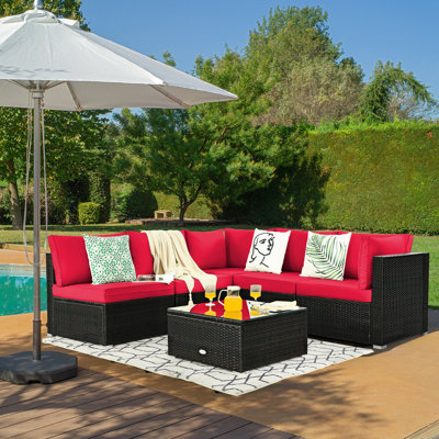 Wicker/Rattan 5 - Person Seating Group With Cushions by Latitude Run