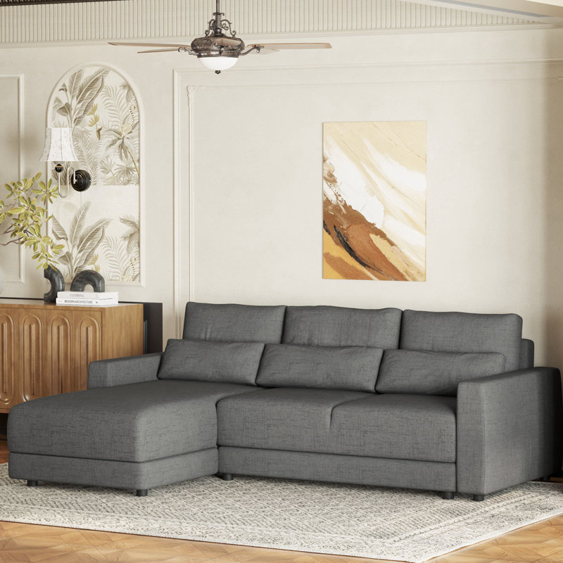 Dubbo Upholstered 92.9'' Sofa, Gray Linen