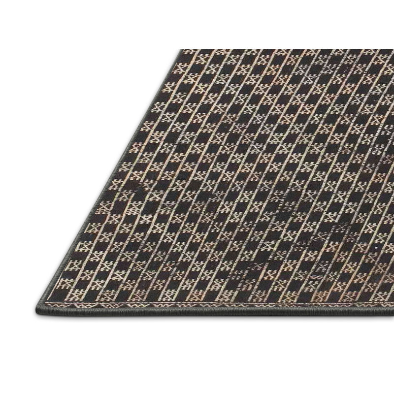 Tapis géométrique gris foncé, Rectangle 5 pi x 8 pi
