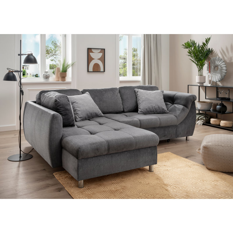 Ecksofa Cornwall mit Bettfunktion, Left Hand Facing, Tessuto Asche