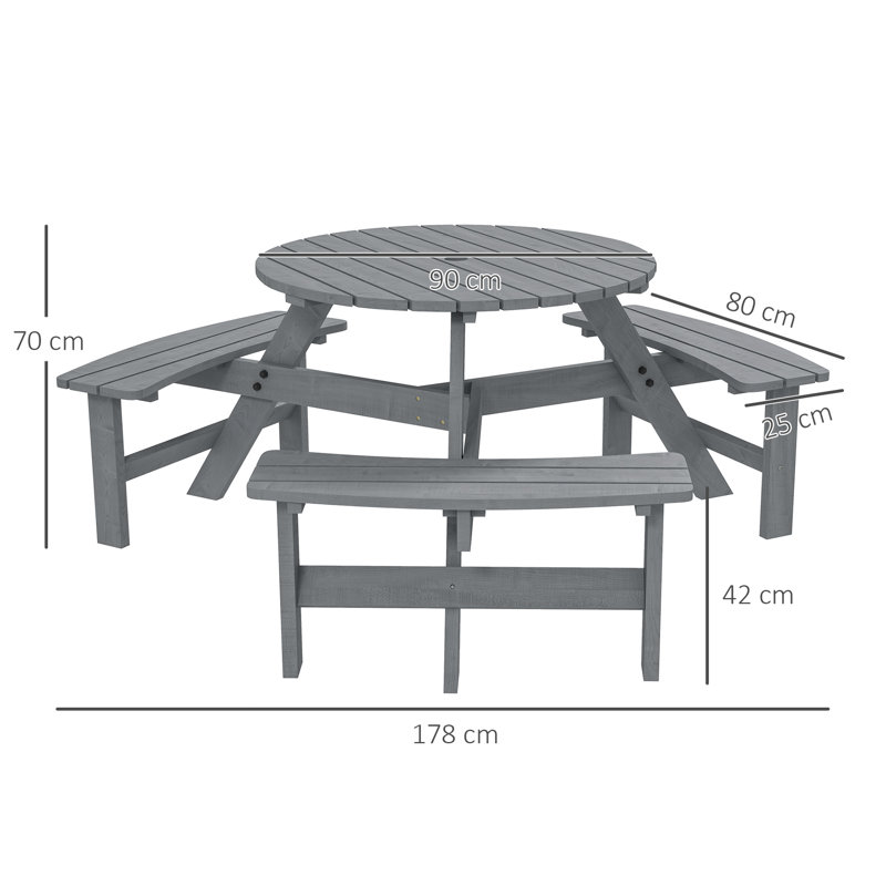 Round 4 - Piece 6 - People 90Cm L Outdoor Table Set
