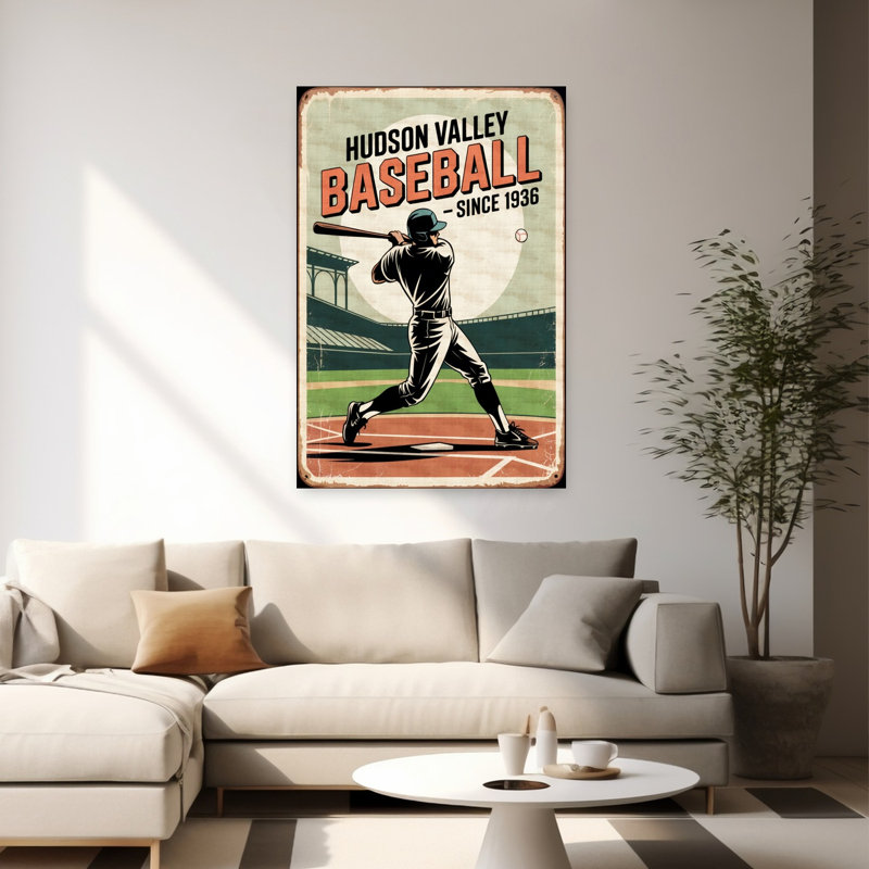 Hudson Valley Baseball Player, 60" H x 40" W