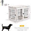Petit meuble pour chiot, deux côtés d'ouverture verrouillables, joli décor pour chien d'intérieur, table de bout en caisse blanche 2 côtés verrouillable, chenil pour chien,