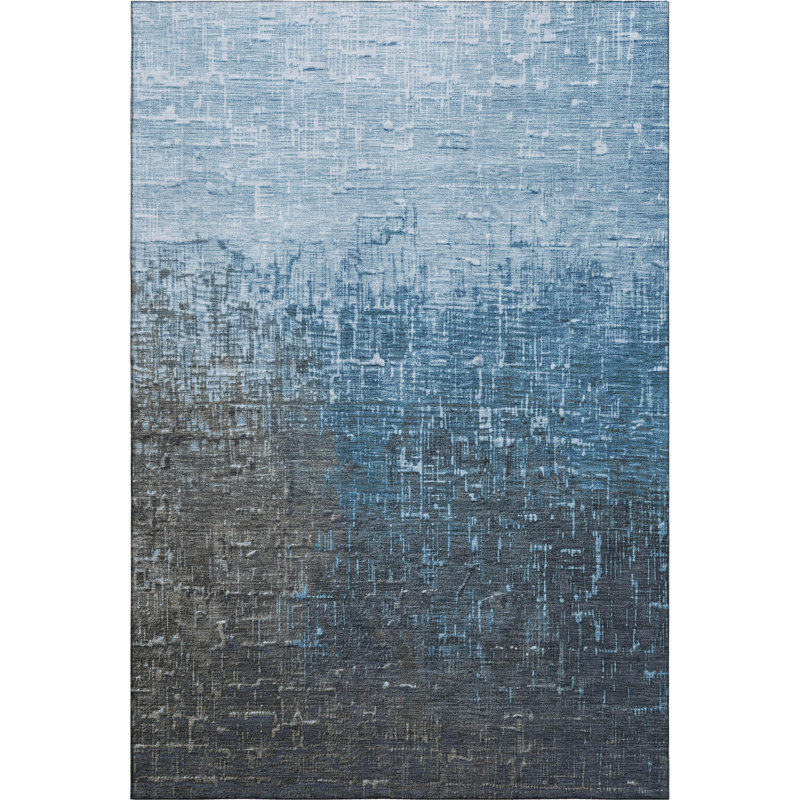 Premium Machine Washable Corum AMF1066 Ombre Rug, Rectangle 9' x 12'