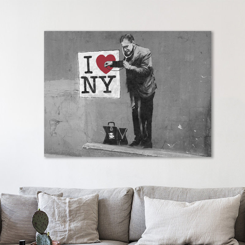 I Love NY Doctor II by Banksy - Wrapped Canvas Painting, 38 cm H x 51 cm W x 3 cm D