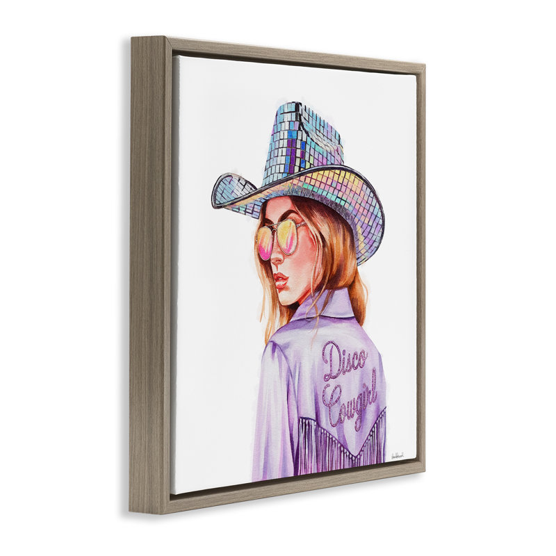 Cadre flottant mauve disco, par Amanda Greenwood, H 18 po x l 18 po, Cadre flottant orme Montalcino