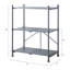 Console pliable en métal et bois synthétique - 3 niveaux, noir sableux / finition bronze foncé, 3 tablettes de style industriel, noir / bronze