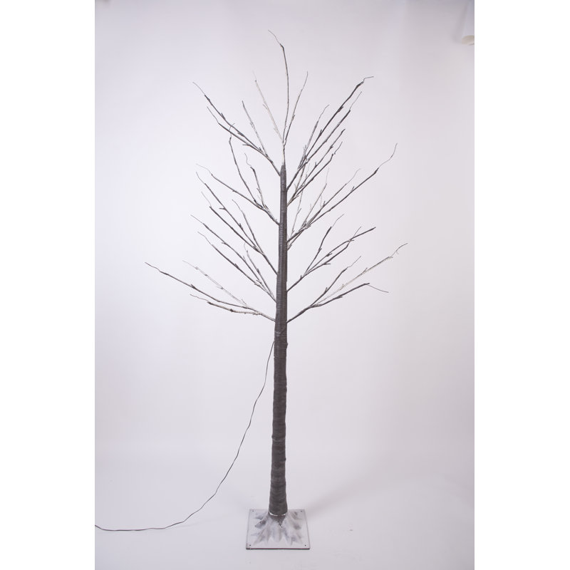 82in Black Tree with 120 Warm White LED Lights and 8 Lighting Functions, 82"H x 20"W x 20" D