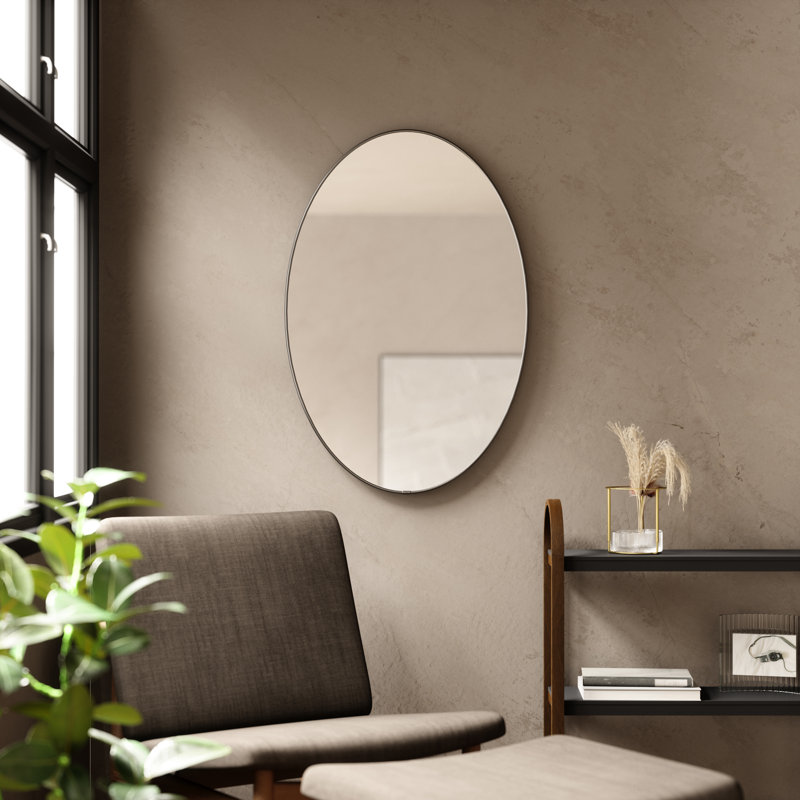 Hubba 24 x 36" Oval Mirror, Black