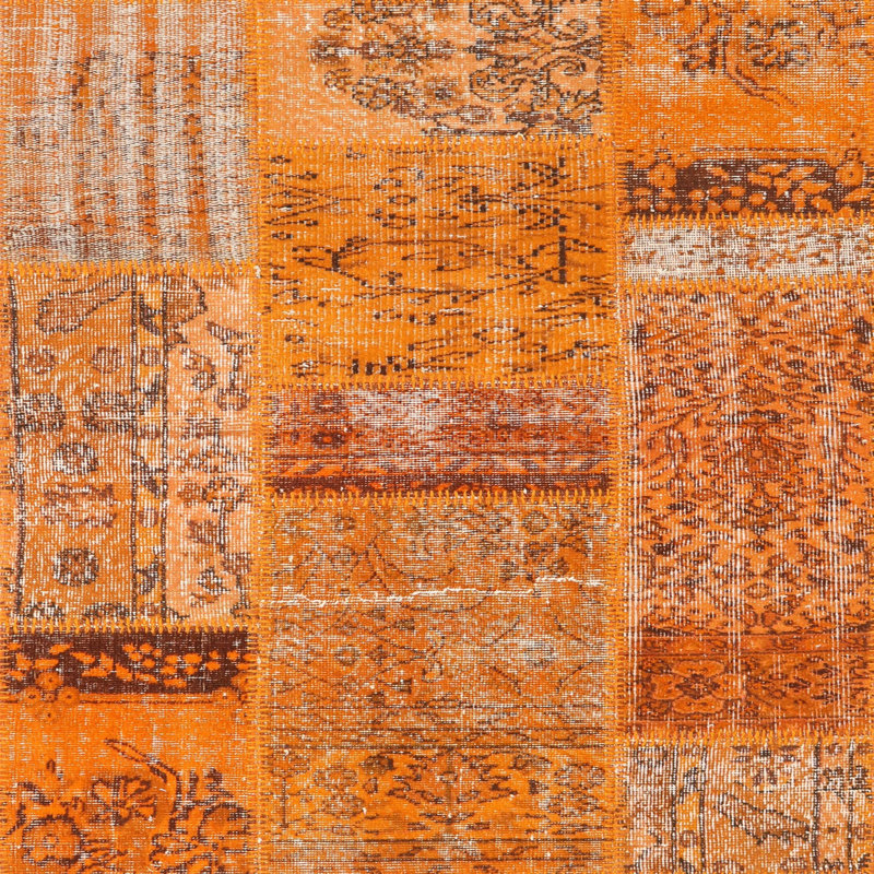 Tapis contemporain orange, Carré 7 pi