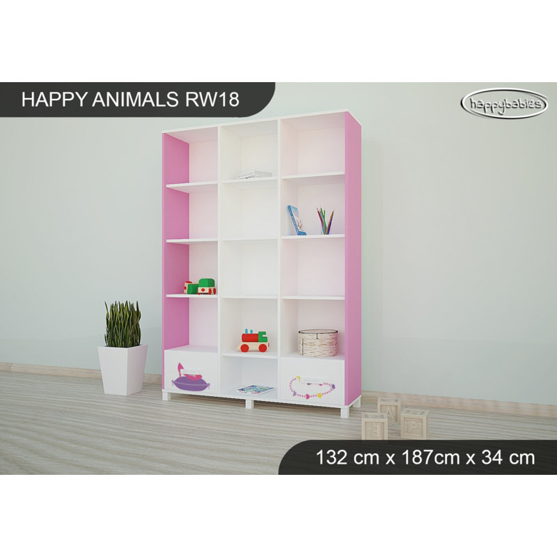 187cm H X 132cm W Kids Bookcase, Pink