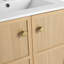Lavabo de salle de bain autoportant en céramique 24 po 24 po, 2 portes à fermeture douce, contreplaqué-126271557