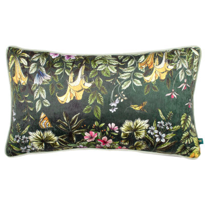 Paulding Floral Green Rectangular Cushion Cover