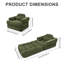 Canapé-lit pliable en velours côtelé 2-en-1 avec coussins et accoudoirs - Canapé-lit portatif convertible pour n'importe quelle pièce, vert-133662294-133662295