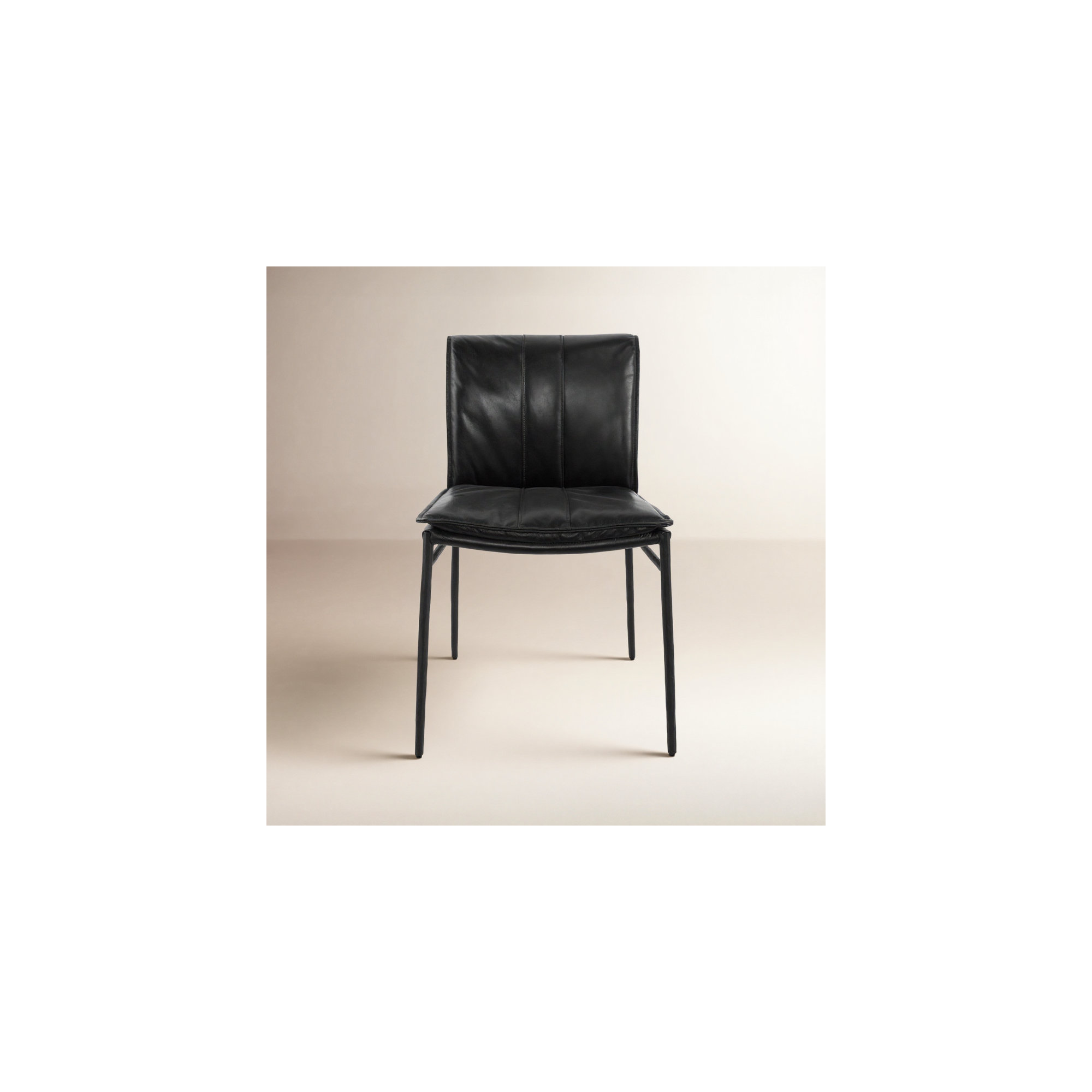 Mayer Leather Side Chair, Black