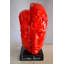 Statue Corisha Creative MultiFace rouge sur base signée par Leonardo Bruno 14 po x 12 po x H 19 po