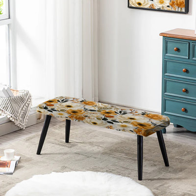 Banc rembourré floral noir Truong