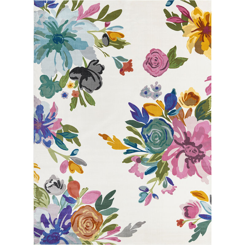 Floral Indoor Rug, Rectangle 9' x 12'