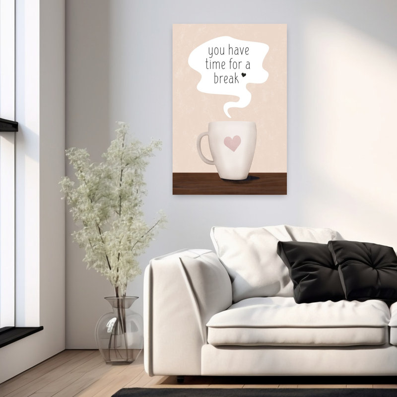 Cozy Break, art mural contemporain, H 36 po x l 24 po