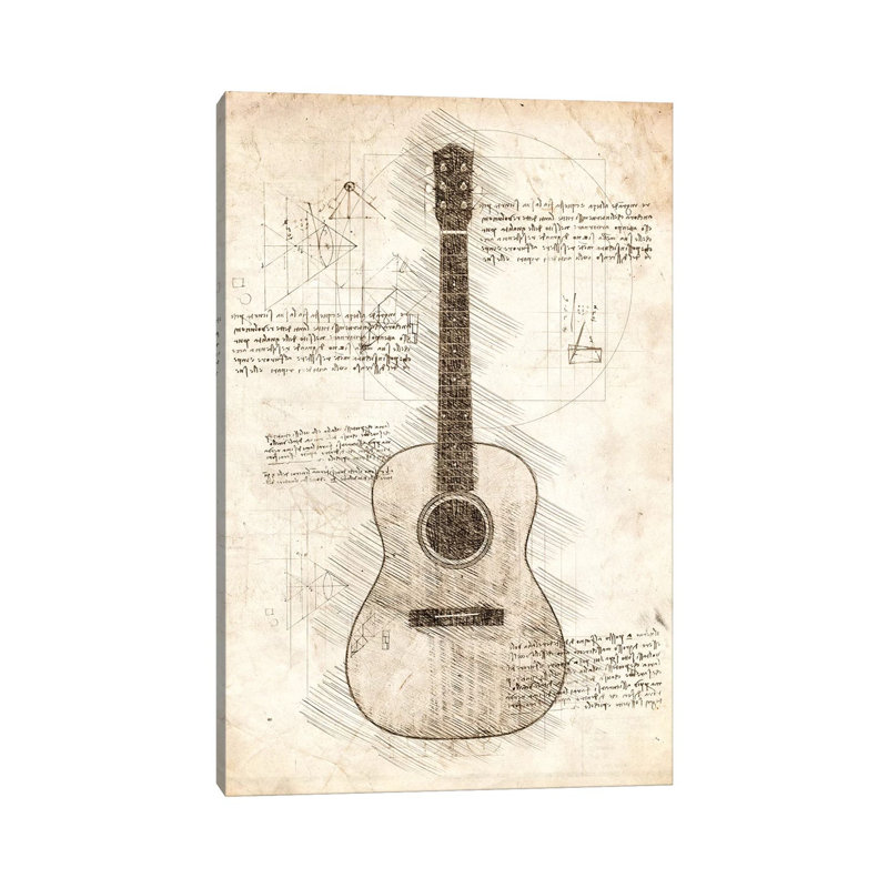 Guitar 1 Piece Wrapped Canvas Wall Art, 66.04 cm H x 45.72 cm W