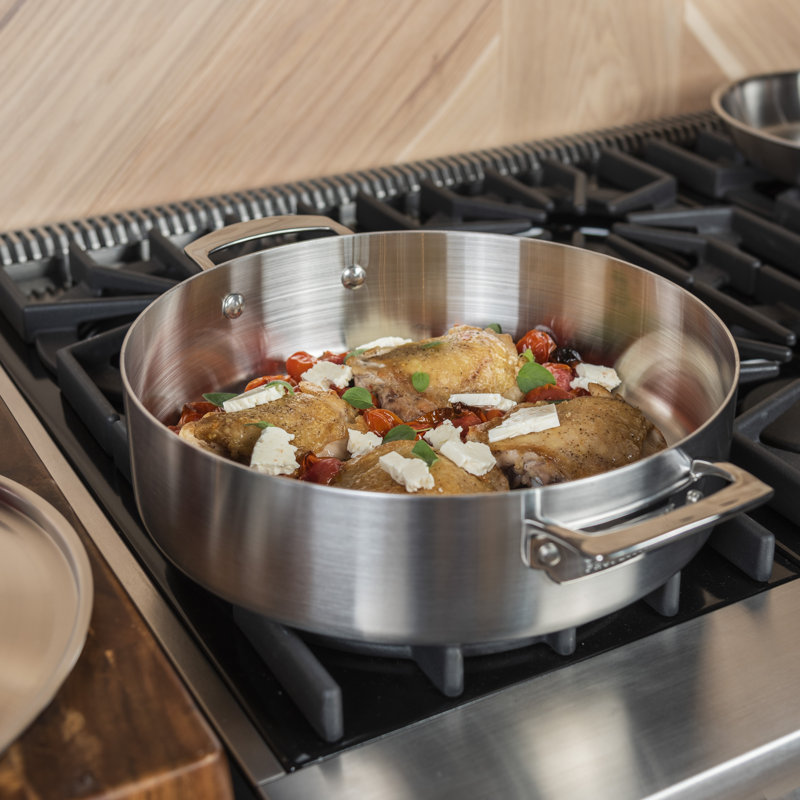 Viking Professional 5-Ply Stainless Steel Casserole Pan, 6.4 Quarts