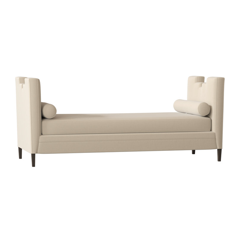 Banc rembourré Ida, Vanille Metrolinen, Brun acajou