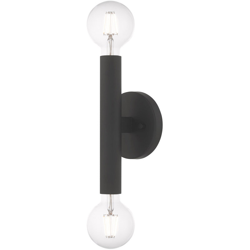 2 Light ADA Wall Sconce | Steel Base | 5.125 inch - Stylish and Functional Lighting, Black