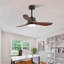 Hot Sales 42 Inch Modern Black Ceiling Fan With Light 3 ABS  Blades Remote Control Reversible DC Motor With Dimmable LED-429461940-429461947