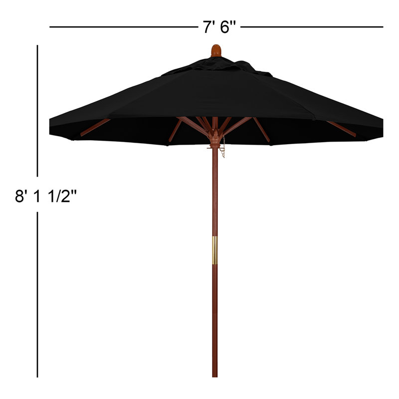Parasol de marché octogonal 7,5 'x 7,5' Manon, Toile Sunbrella® noir