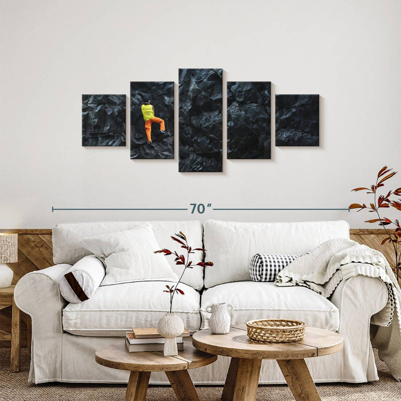 Dark Rock Climbing, 24" H x 55" W