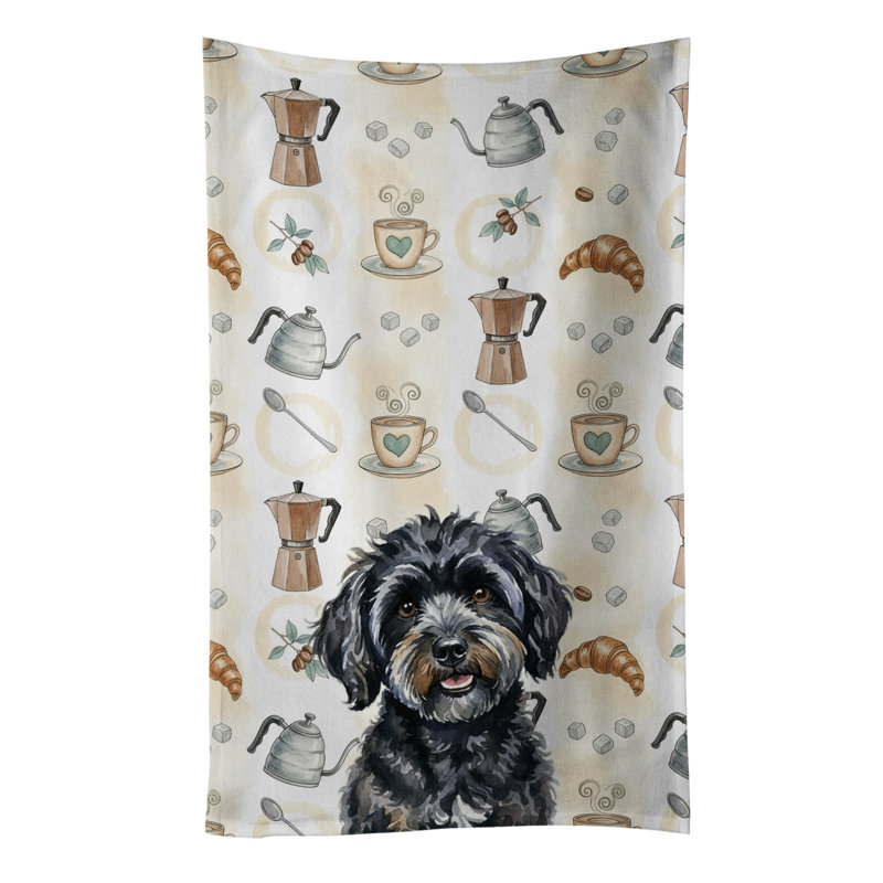 Serviette de cuisine Coffee Bar, Bichon havanais noir