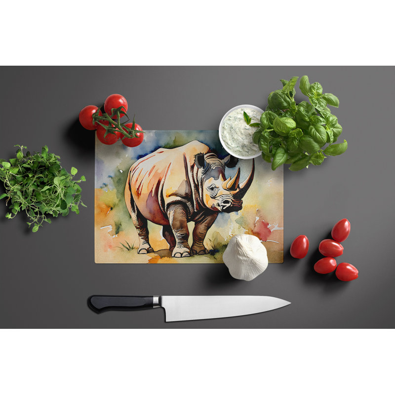Rhinoceros Glass Cutting Board Large