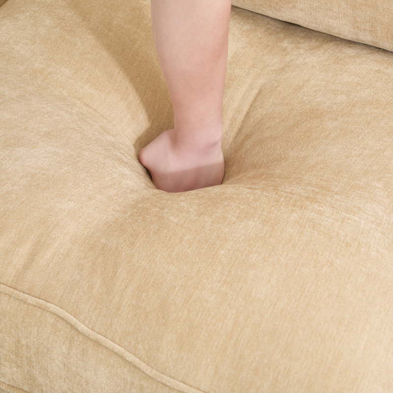 En forme de U à 4 places avec 2 repose-pieds mobiles, 6 rangements modulaires escamotables sous les sièges, chenille de blé, bordures de coussin passepoilées, structure en forme de croissant douce et résistante à l'usure, siège avec accoudoirs intégré