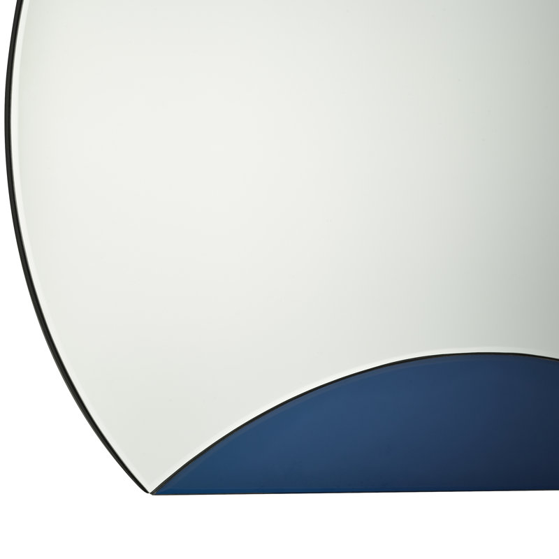 Freddye Flat Wall Mirror, Blue