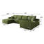Canapé modulaire 135 po avec 1 repose-pieds Cloud, fauteuils rembourrés minimalistes modernes, canapé confortable en forme de U pour le salon, canapé d'angle à siège profond, sans assemblage requis, noir (tissu en velours côtelé moelleux), vert