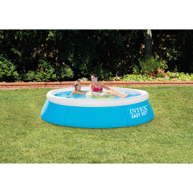 Piscine gonflable en plastique, L 6 pi x H 20 po, Bleu / blanc