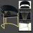 Maycol 22 Inch Side Dining Chair, Gold Base, Padded Black Velvet-1972451635