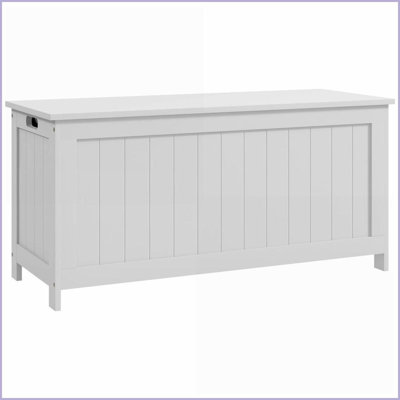 Chests &amp; Wardrobes | 39.4'' Storage Chest with 2 Safety Hinges | White | MDF
