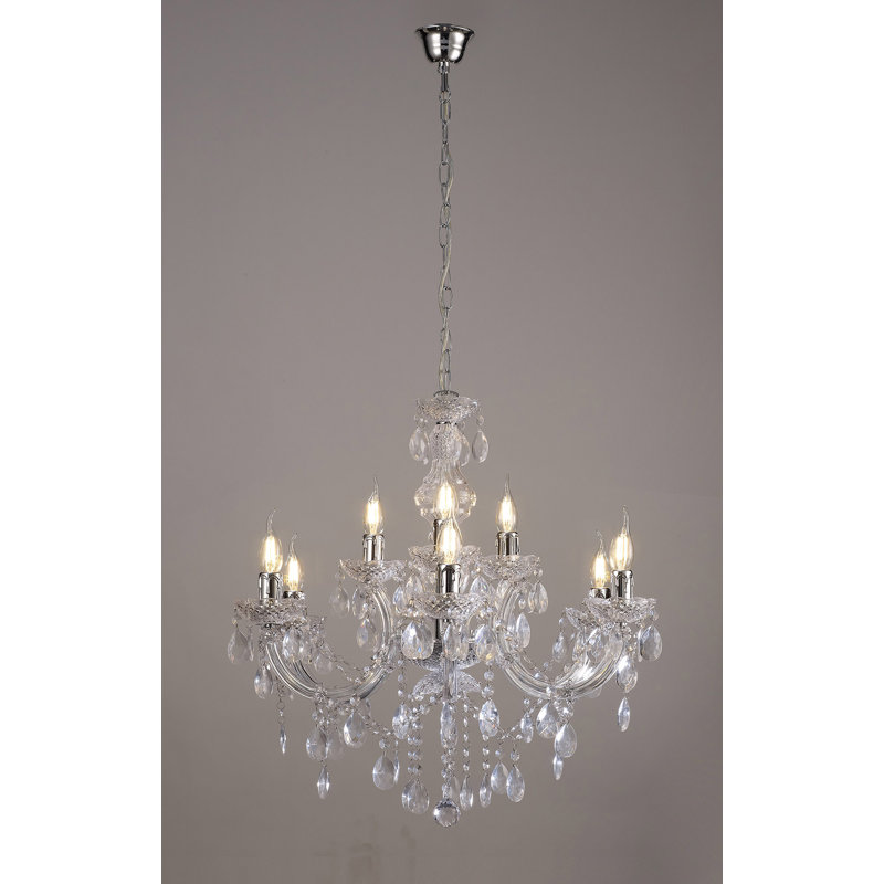 Grantham 9 - Light Candle Style Chandelier