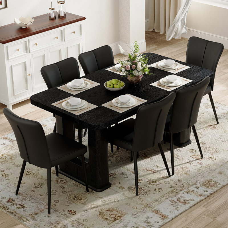 Ensemble de table et de chaises 7 pièces, ensemble de table de salle à manger élégant, une table de salle à manger avec 6 chaises